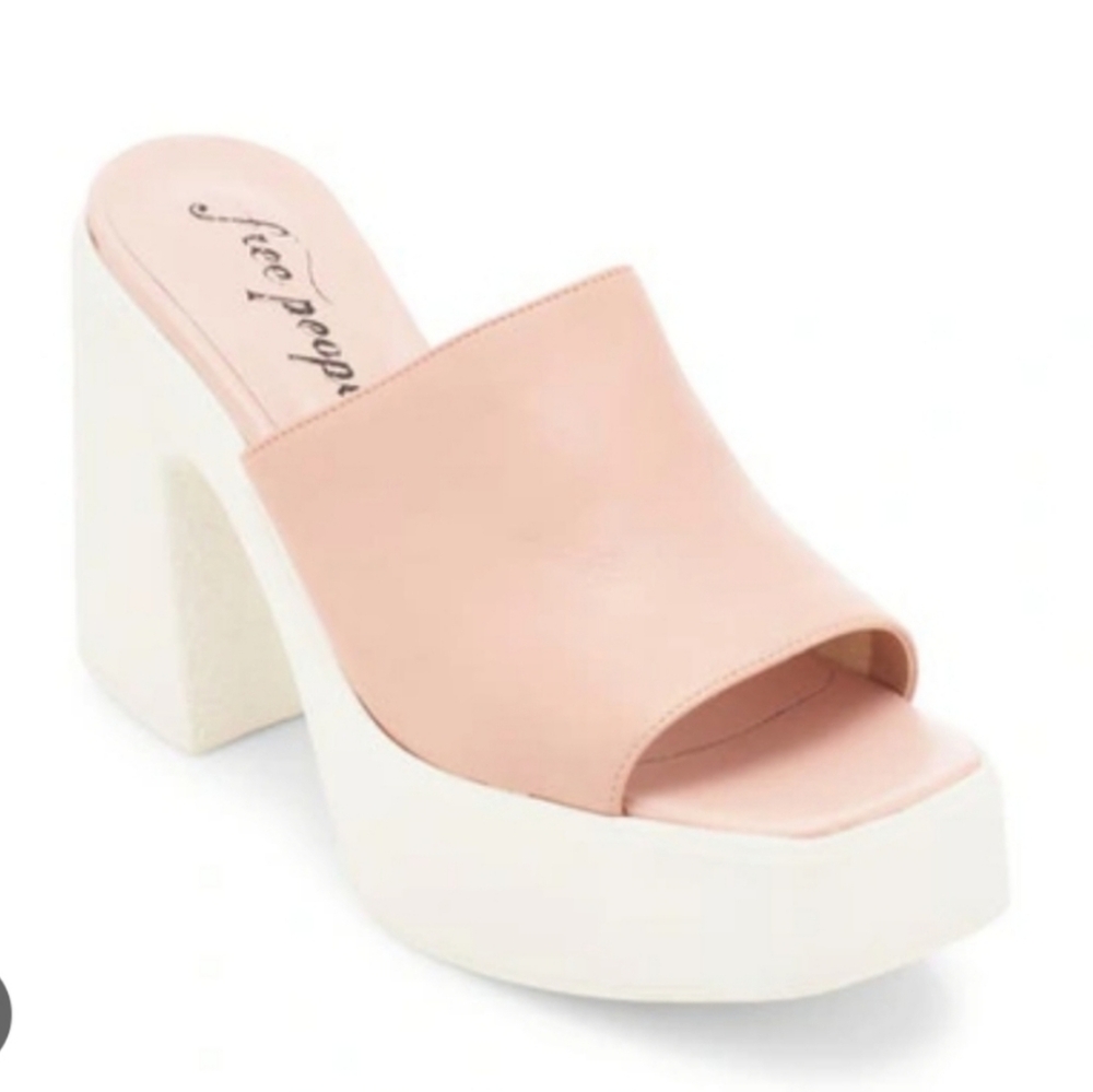 Free People Zoe Chunky Platform Slide Sandal Size 40 9.5w Summer Pool Vacation